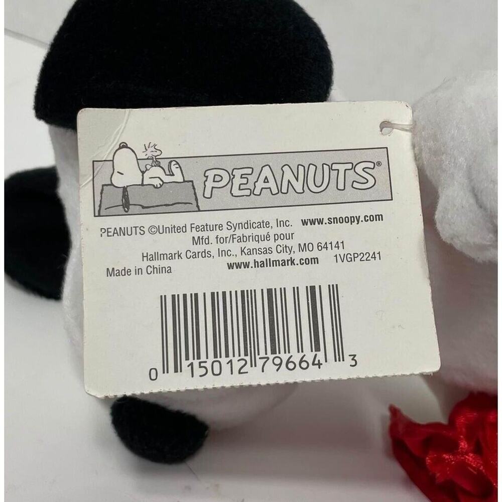 Hallmark Peanuts Snoopy Plush Bag Love Hearts Stuffed Animal 8” - Picture 5 of 5